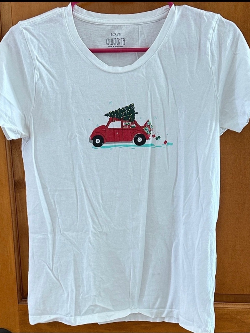 J.Crew Collector Tee Size S Holiday Christmas Tree Red Car Shirt 🎄